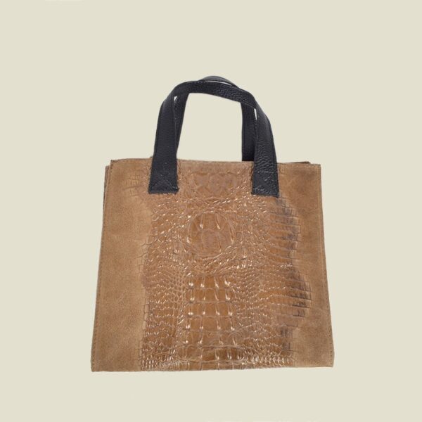 leren handtas met croco patroon - Roos Cadeaus
