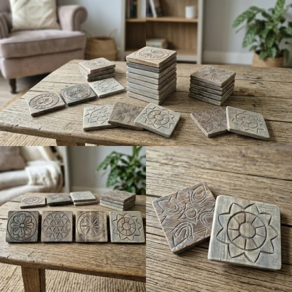 Roos Cadeaus - Leuke en luxe Woonaccessoires - Houten onderzetters