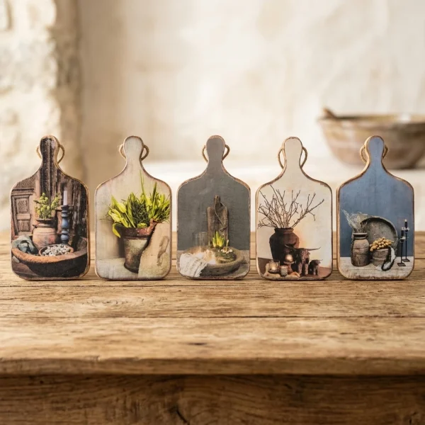 Schilderij broodplankjes - 5x - Roos cadeaus