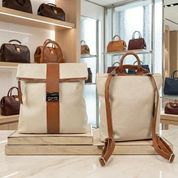 Elba stijlvolle rugtas & handtas – Beige