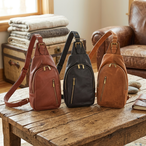 Roos Cadeaus - Stoere en tijdloze lederen rugtas -crossbody