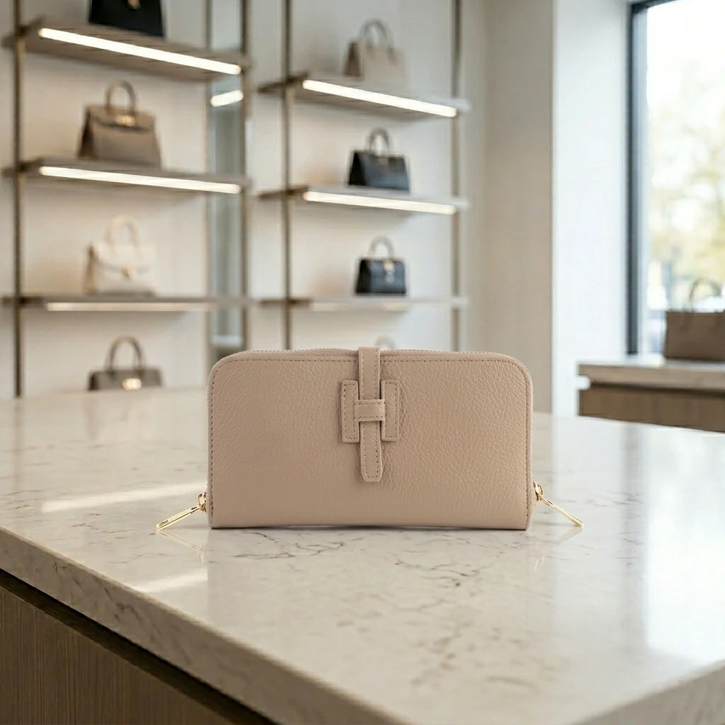 Lederen Portemonnee Montelparo - Beige