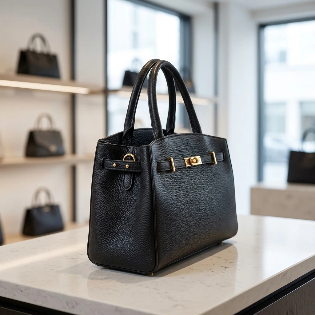 Vera Pelle Dames Handtas – Bari zwart zijkant