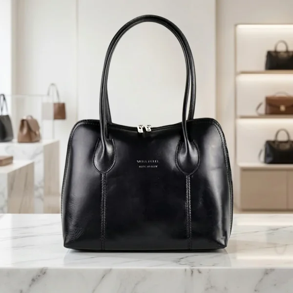 Roos Cadeaus - echt leren tas Piombino - Zwart