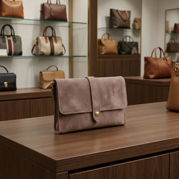 Roos Cadeaus - Stijlvolle suede clutch