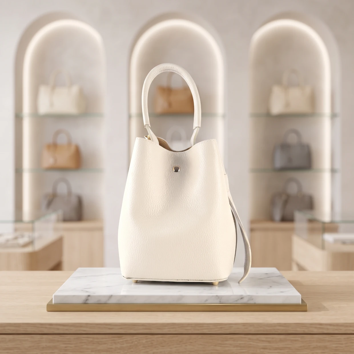 Vera Pelle Handtas en schoudertas -Beige
