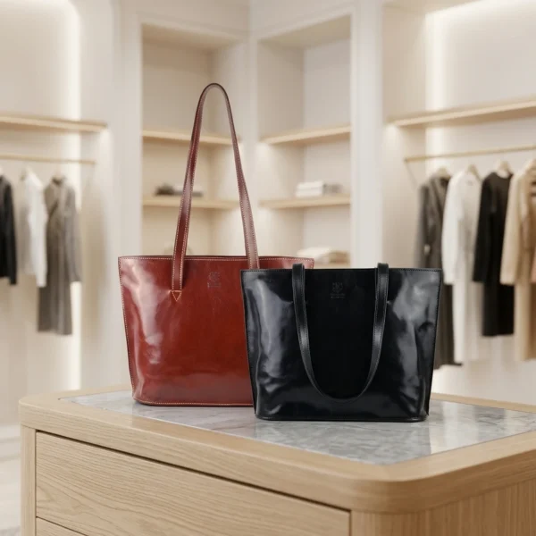 Klassieke en tijdloze Vera Pelle Shopper bruin en zwart